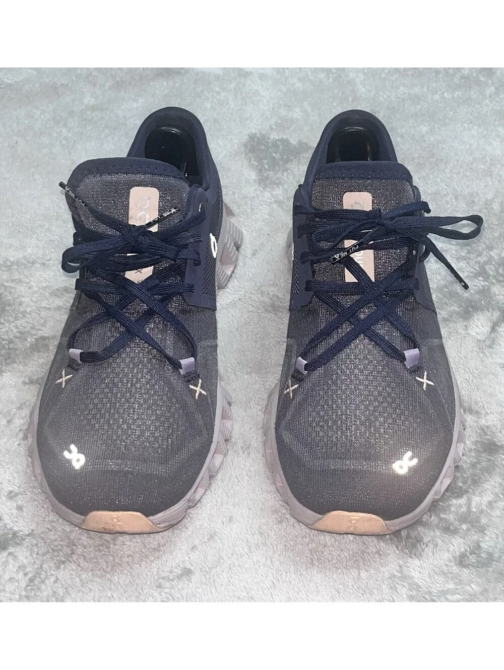 On Running Cloud X 3 Women's Running Shoes Iron Fade Navy Purple US 8